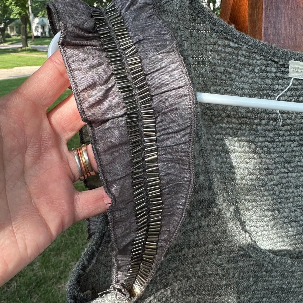 Blue Bird Gray Ruffled Ribbed Tunic - Picture 2 of 4